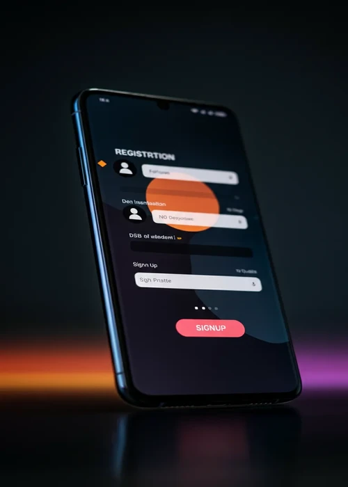 Billede af registreringsformular og velkomstbonus detaljer hos Winstler Casino, der illustrerer den nemme oprettelsesproces og en sikker spilleplatform